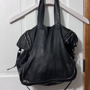 Alexander Wang Trudy Tote Black Leather Zip Bag